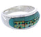 Multicolor Native American Design Silver Ring Size 11-1/4 TX41978